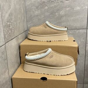 UGG Tan Mules with Cream Trim